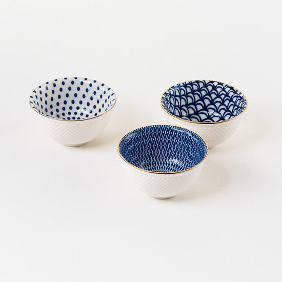 Blue Mini Bowl, 3 Assorted
